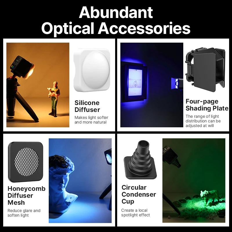 Ulanzi L2 RGB Mini COB Video Light | 360° Full Colour Magnetic + Diffuser