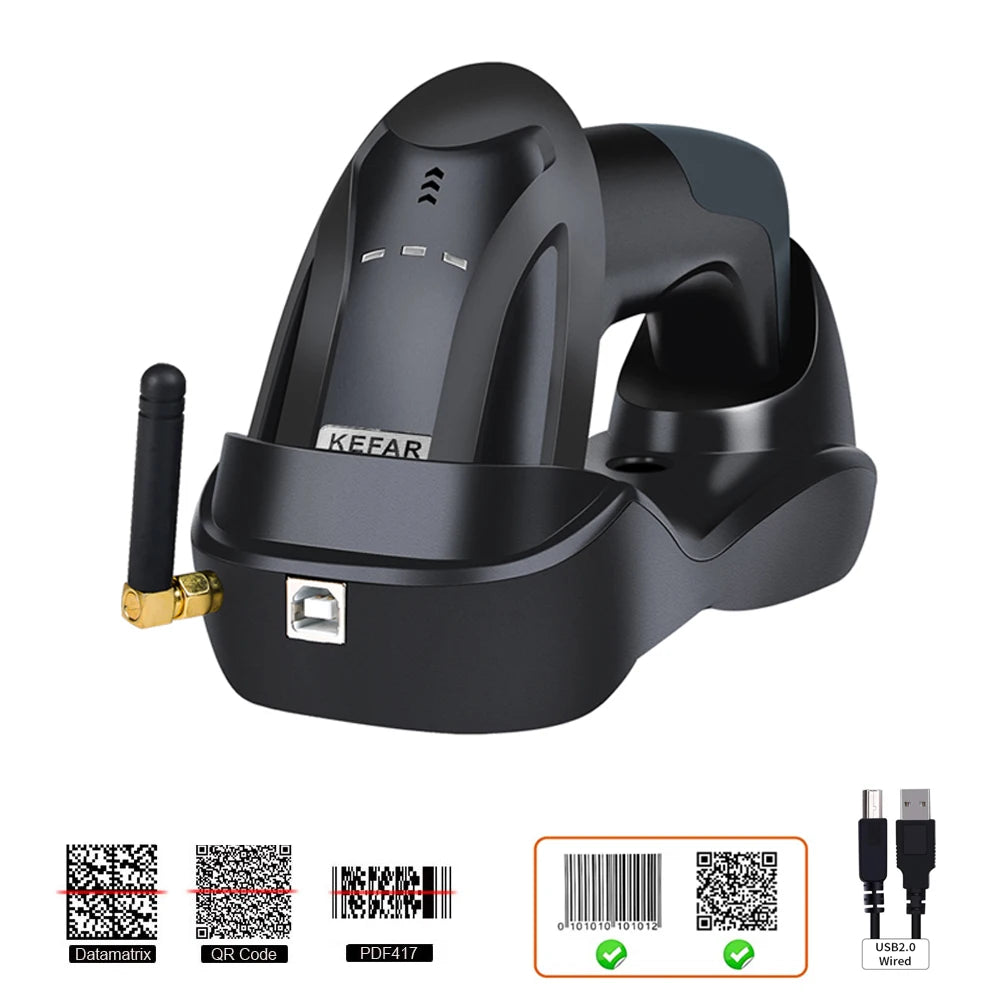 L8BL 2D Bluetooth Barcode Scanner | QR PDF417 2.4G Wireless USB Handheld Phone iPad