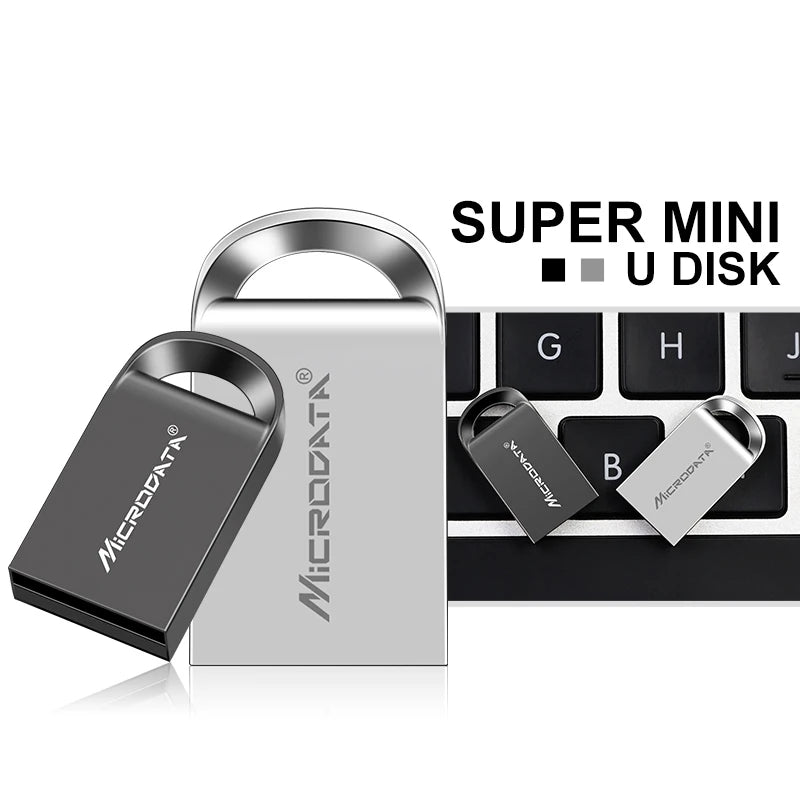 MicroDrive Mini Metal USB Flash Drive | 1GB–128GB Custom Logo Personalised Pen Drive