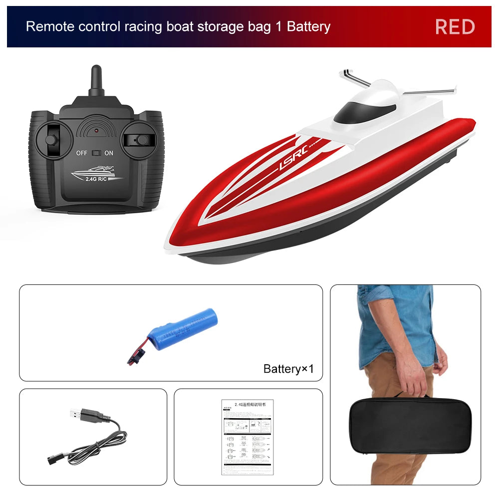 LSRC-B8 2.4G RC High Speed Racing Boat | Waterproof Electric Speedboat 14Y+ Toy