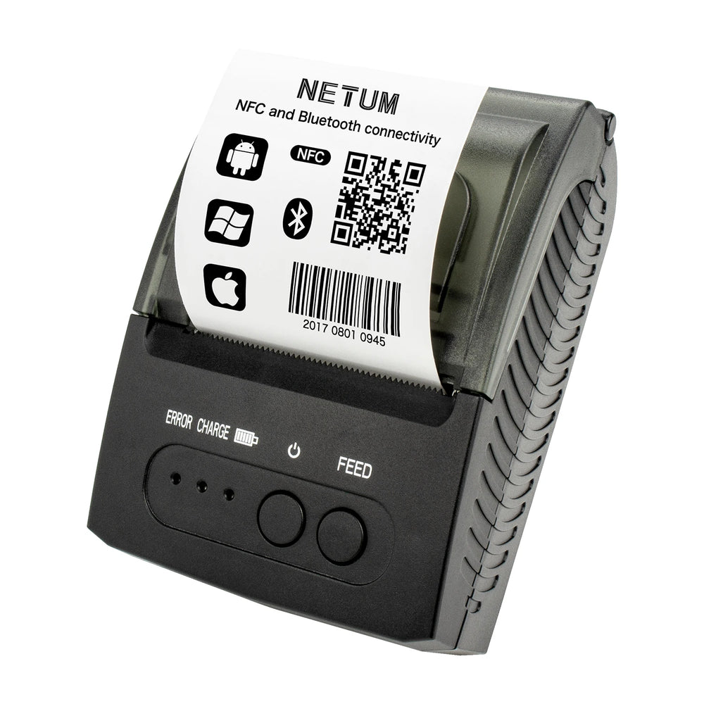 NETUM 1809 Mini 58mm Bluetooth Thermal Receipt Printer | Android iOS USB POS