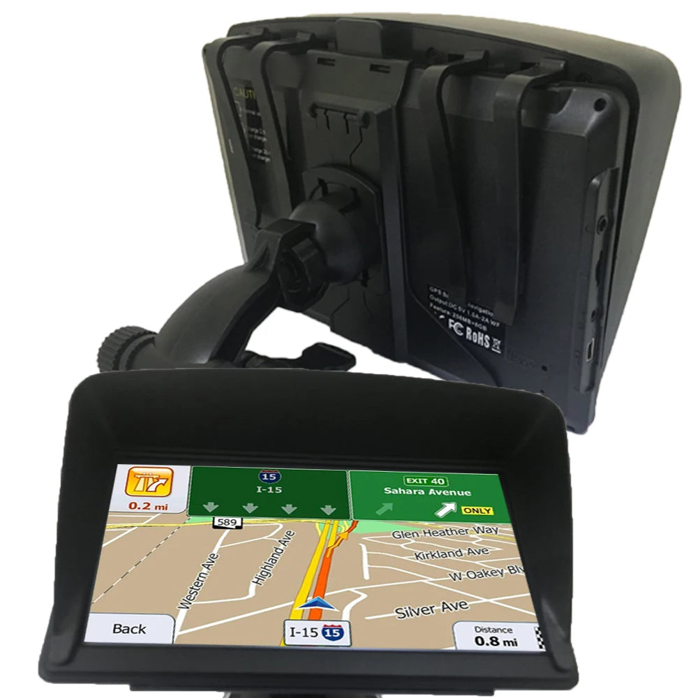 KMDRIVE 7" HD Car GPS Navigation | 256MB 8GB FM MP3/MP4 Player + Sunvisor