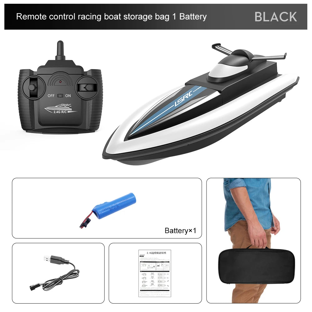 LSRC-B8 2.4G RC High Speed Racing Boat | Waterproof Electric Speedboat 14Y+ Toy