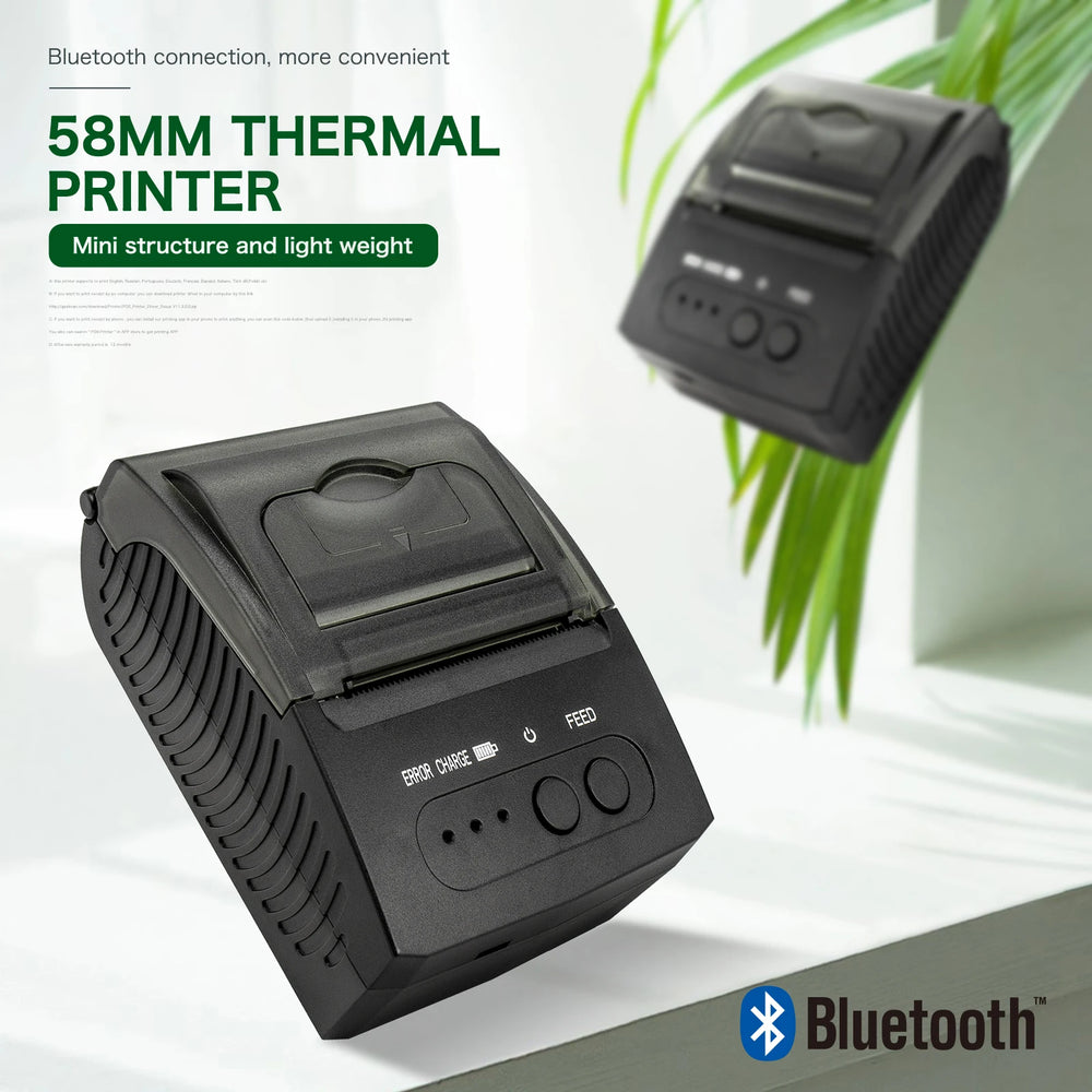 NETUM 1809 Mini 58mm Bluetooth Thermal Receipt Printer | Android iOS USB POS