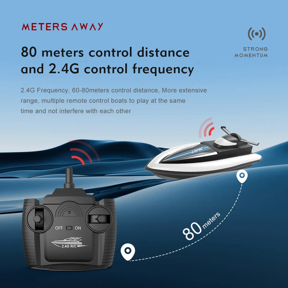 LSRC-B8 2.4G RC High Speed Racing Boat | Waterproof Electric Speedboat 14Y+ Toy