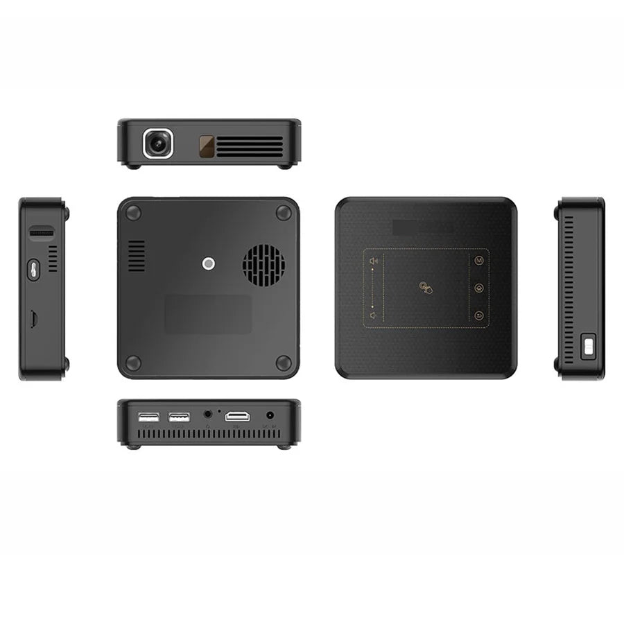 WZATCO D13 4K DLP Pocket Projector Android | WiFi Built-in Battery Smart Home Theater