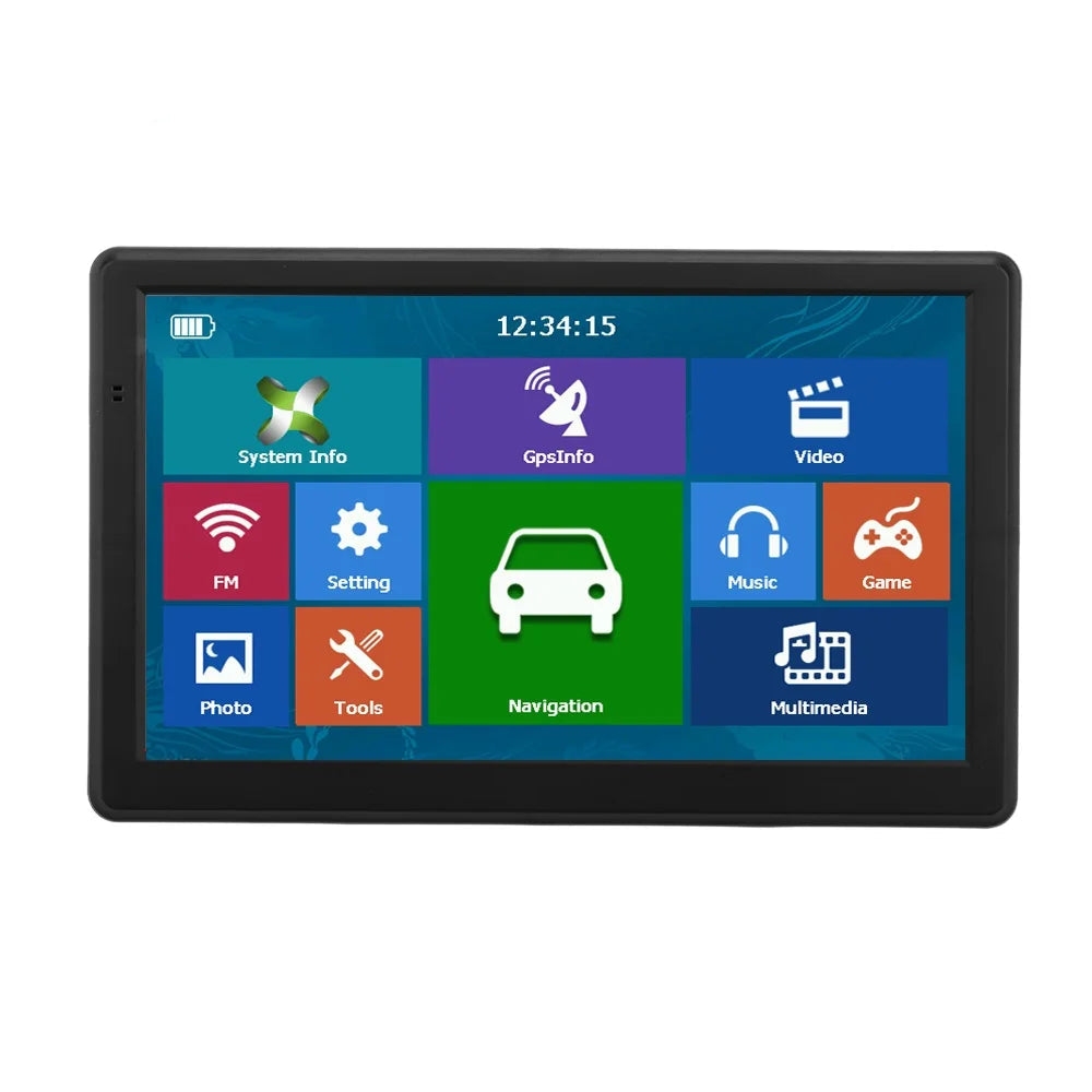 KMDRIVE 7" HD Car GPS Navigation | 256MB 8GB FM MP3/MP4 Player + Sunvisor