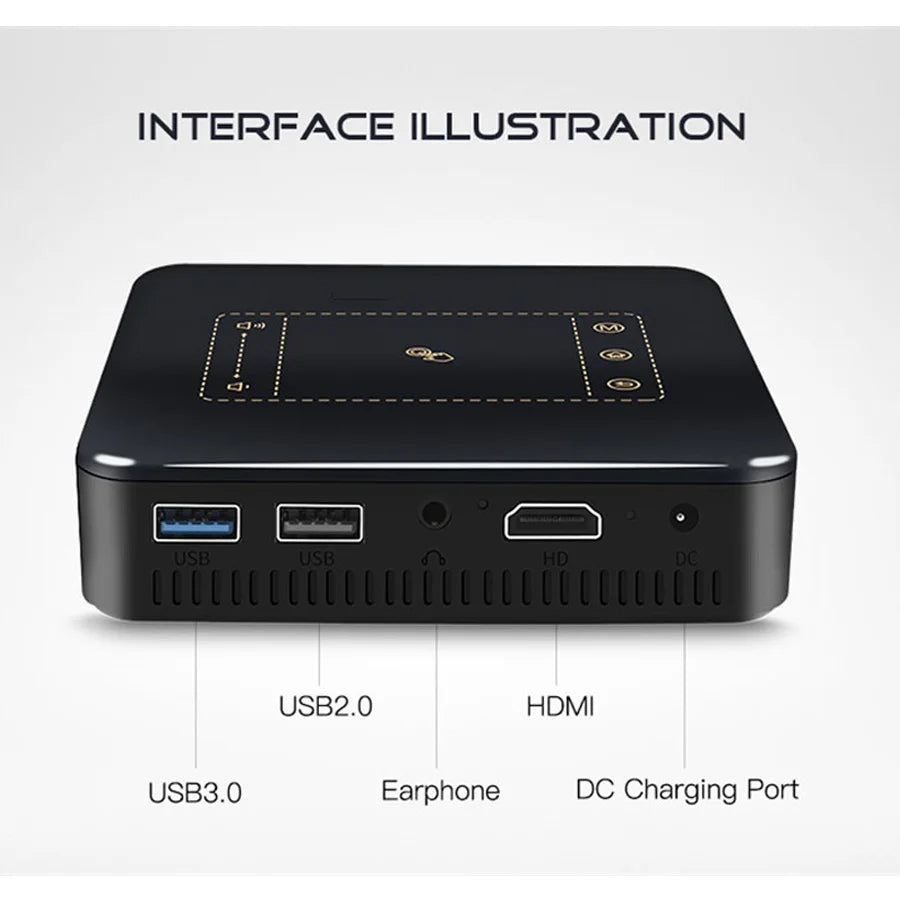 WZATCO D13 4K DLP Pocket Projector Android | WiFi Built-in Battery Smart Home Theater