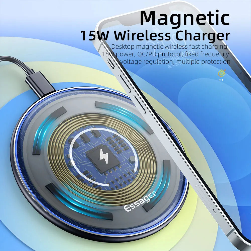 Essager 15W Qi Magnetic Wireless Charging Pad | iPhone 12 11 Pro Samsung Xiaomi