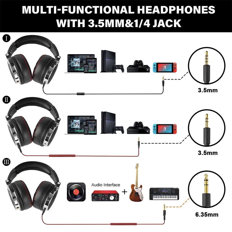 Oneodio Studio Pro 10/30/50 Wired DJ Headphones | Hi-Res HiFi Over-Ear Microphone