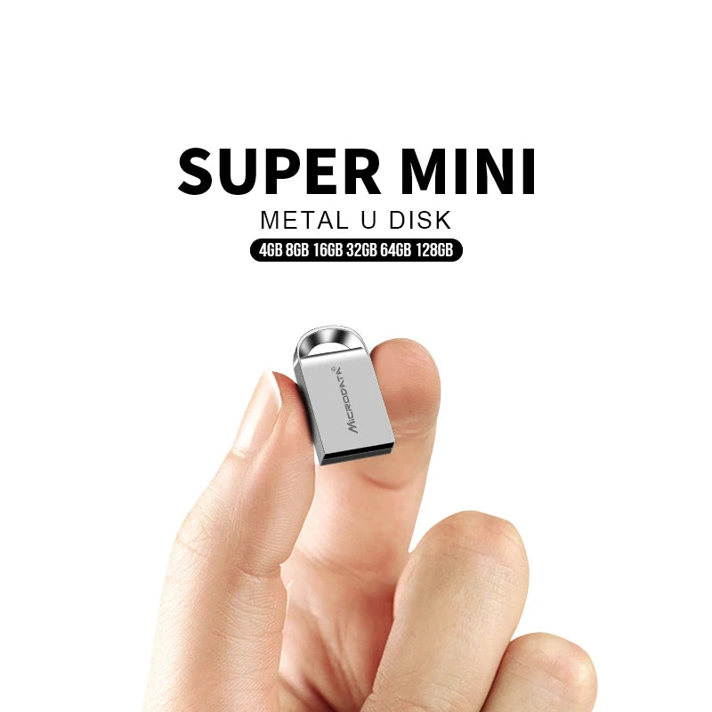 MicroDrive Mini Metal USB Flash Drive | 1GB–128GB Custom Logo Personalised Pen Drive