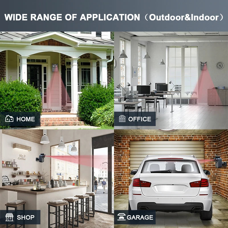 HTZSAFE Wireless Driveway Alarm System | Waterproof PIR Detector + Receiver