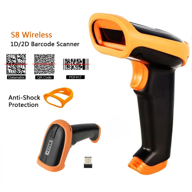 L8BL 2D Bluetooth Barcode Scanner | QR PDF417 2.4G Wireless USB Handheld Phone iPad