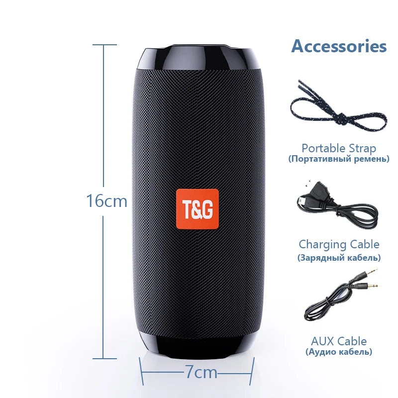 TG117 Outdoor Waterproof Portable Speaker | TF Card FM Radio AUX Column