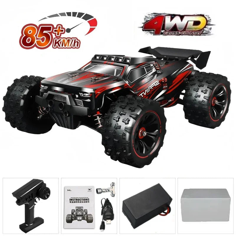 4WD RC Monster Truck 1:16 85KM/H LED | High Speed Drift 4x4 vs WLtoys 124017