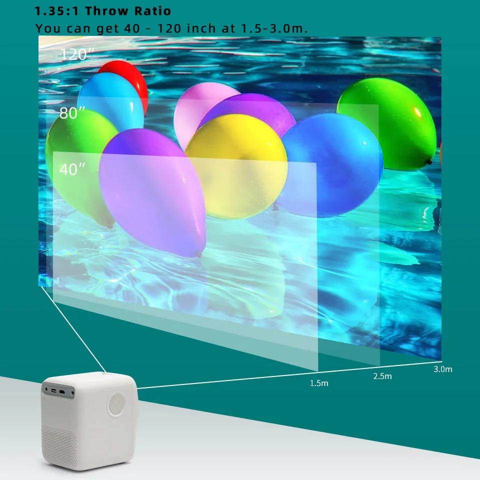 Wanbo T2 MAX Portable Mini Projector | LCD Bluetooth 1080P Vertical Correction Full HD