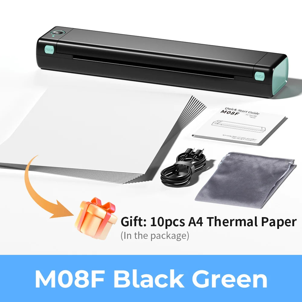 Phomemo M08F Wireless Thermal A4 Printer BT | Portable Label Maker iOS Android PC