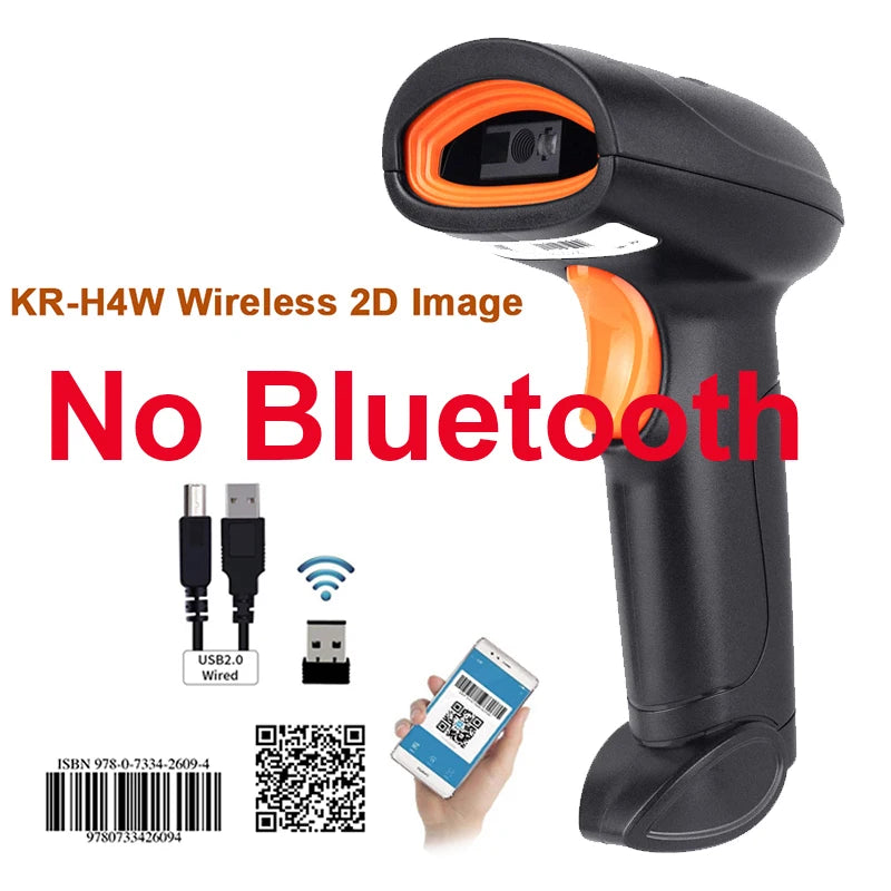 L8BL 2D Bluetooth Barcode Scanner | QR PDF417 2.4G Wireless USB Handheld Phone iPad