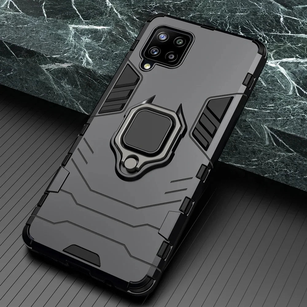 Amour Brave Shockproof Case Samsung Galaxy A Series | Magnetic Ring Stand Back Cover