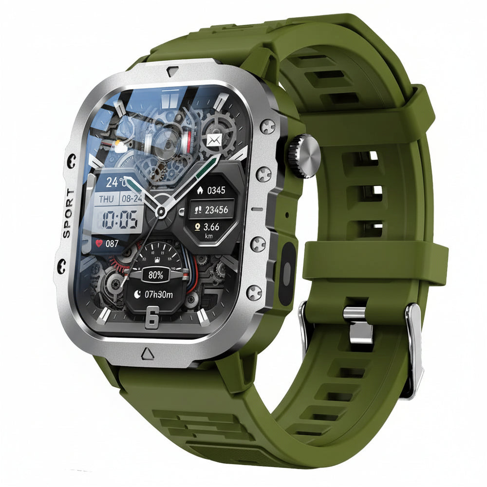 KESHUYOU Outdoor Sports Smart Watch 2.01" HD | LED Flashlight BT Call Men Women