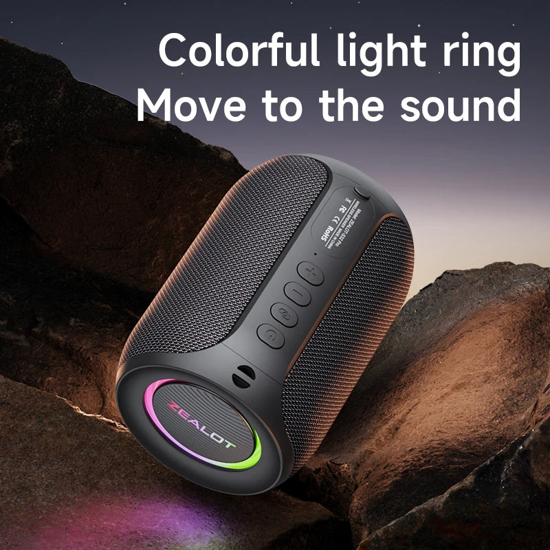 Zealot S32 PRO Bluetooth Speaker | LED Light Waterproof Subwoofer Outdoor Bass