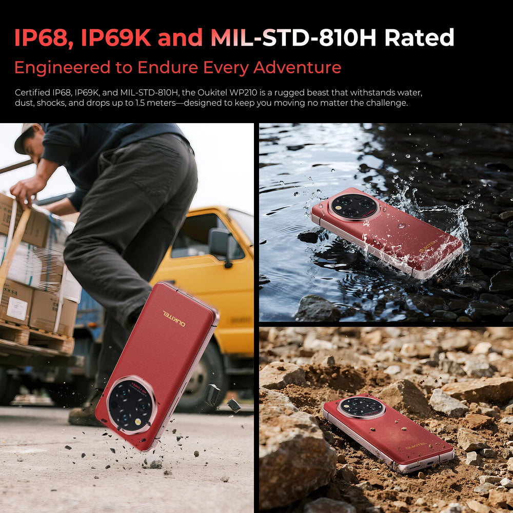 OUKITEL WP210 Rugged 5G Phone MTK 8200 | 36GB+512GB 8800mAh 45W 108MP Android 15