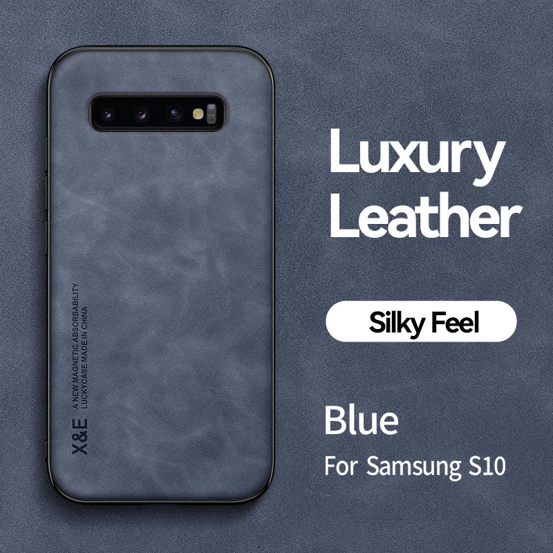 Peaktop Luxury Leather Magnetic Case | Samsung Galaxy S8 S9 S10 Plus Note 8 9 10