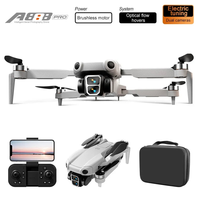 A888 Pro Drone 4K/8K ESC Dual Camera | Optical Flow 3-Side Obstacle Avoidance