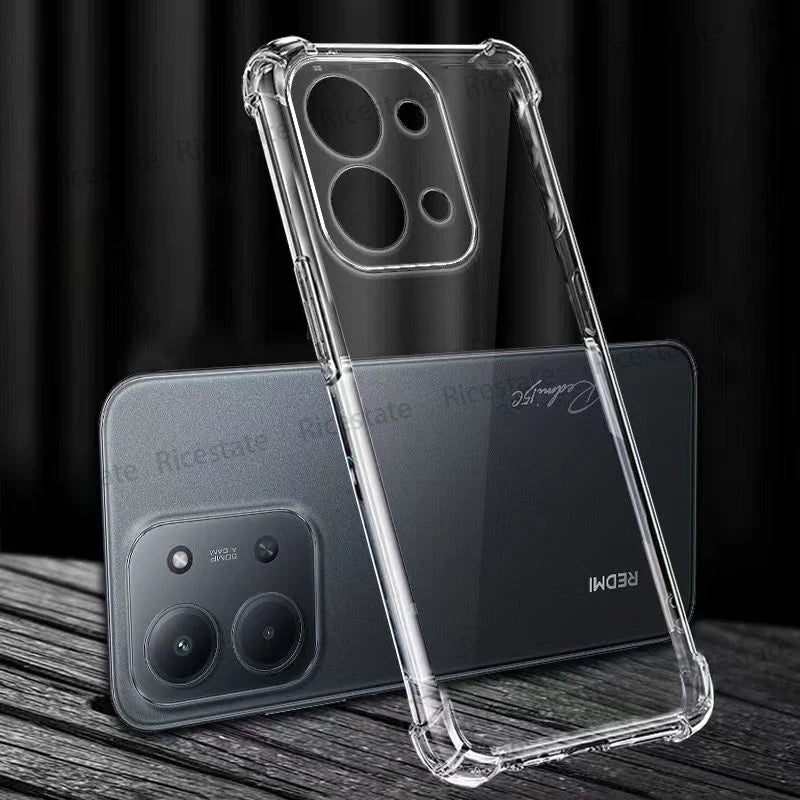 Ricestate Transparent Shockproof Case | Xiaomi Redmi 9A–15C Clear Silicone TPU