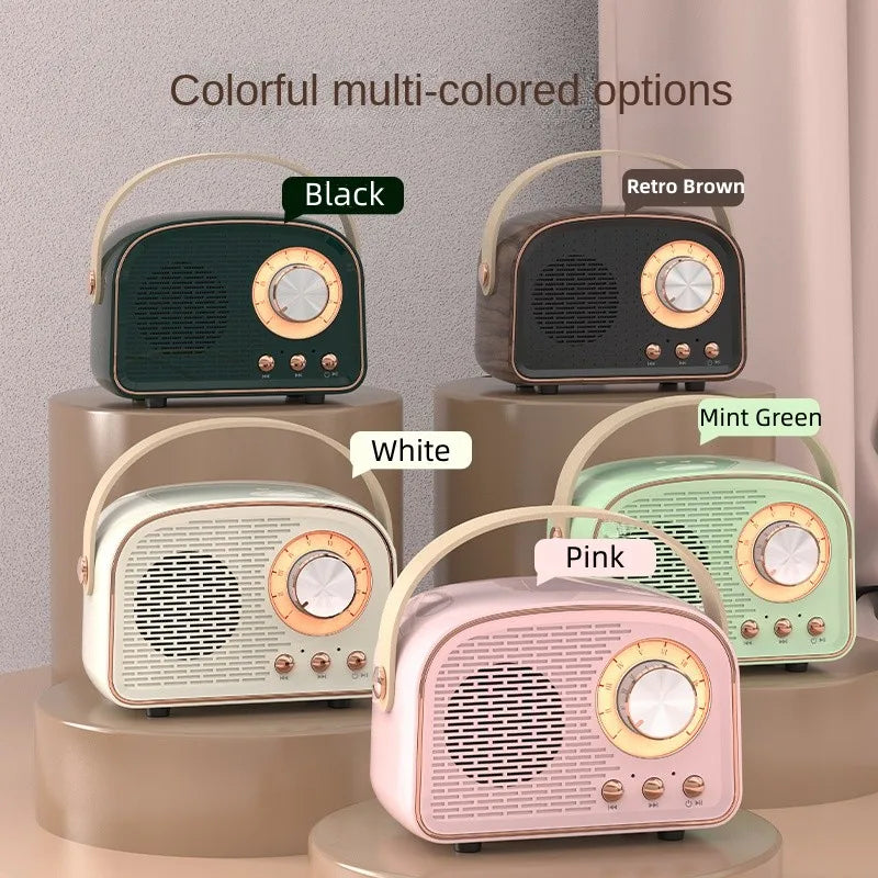 DW21 Retro Mini Bluetooth Speaker | Classic Stereo Subwoofer Portable Home Decoration