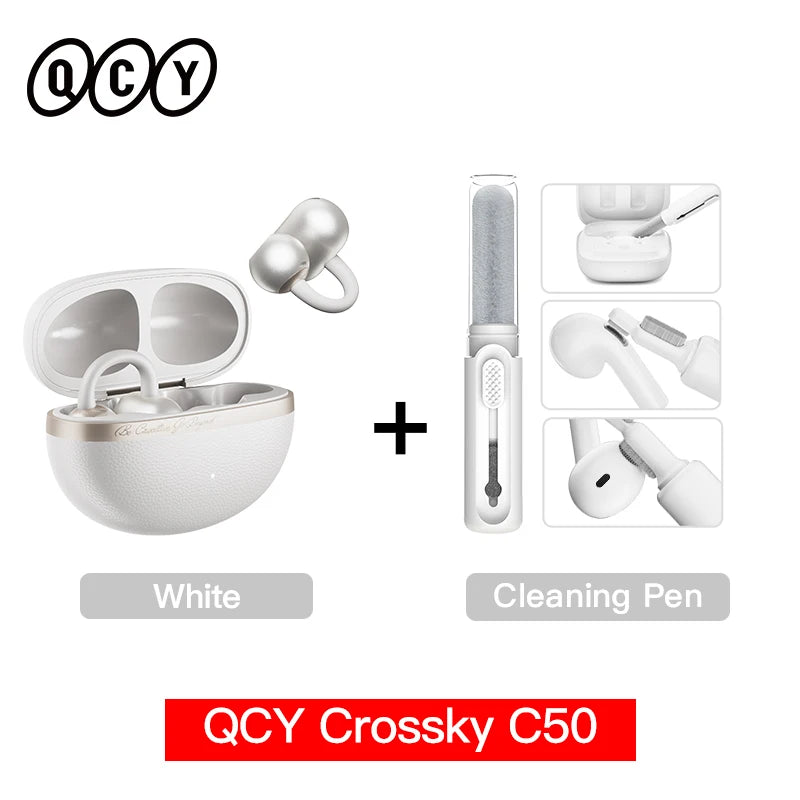 QCY Crossky C50 Open Ear Clip-On Earbuds BT 6.0 | 4 Mic AI Call Bass Boost Sport