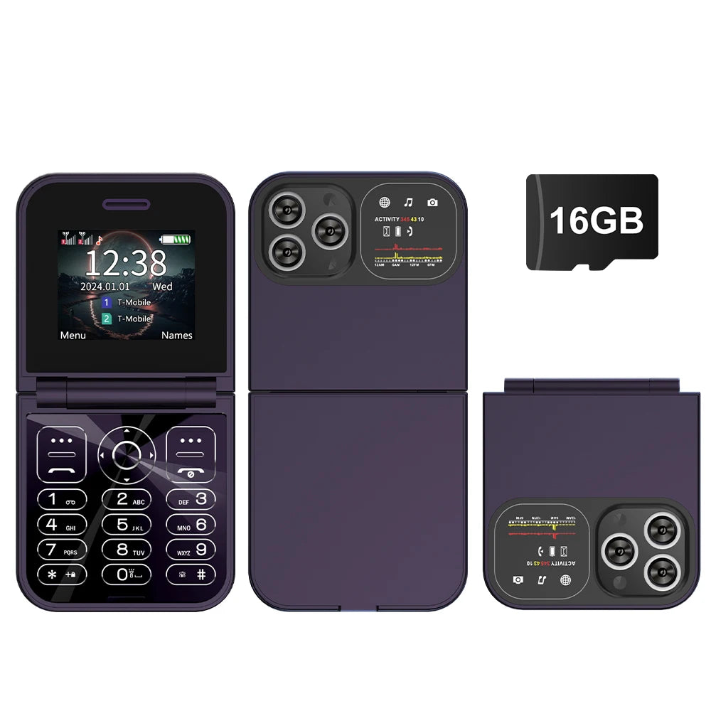 SERVO F15 Mini Flip Phone 2G GSM | 2.0" Dual SIM Speed Dial Magic Voice Fold