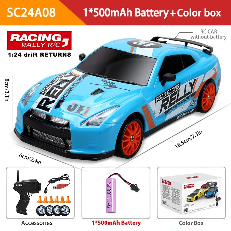 WLtoys 2.4G RC Drift Car 4WD LED Light | GTR AE86 Model Professional Racing Toy