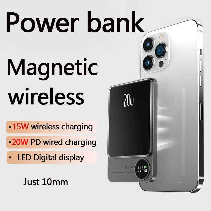 Alloy Magnetic Power Bank 10000mAh | Wireless Fast Charge MagSafe iPhone 11–15