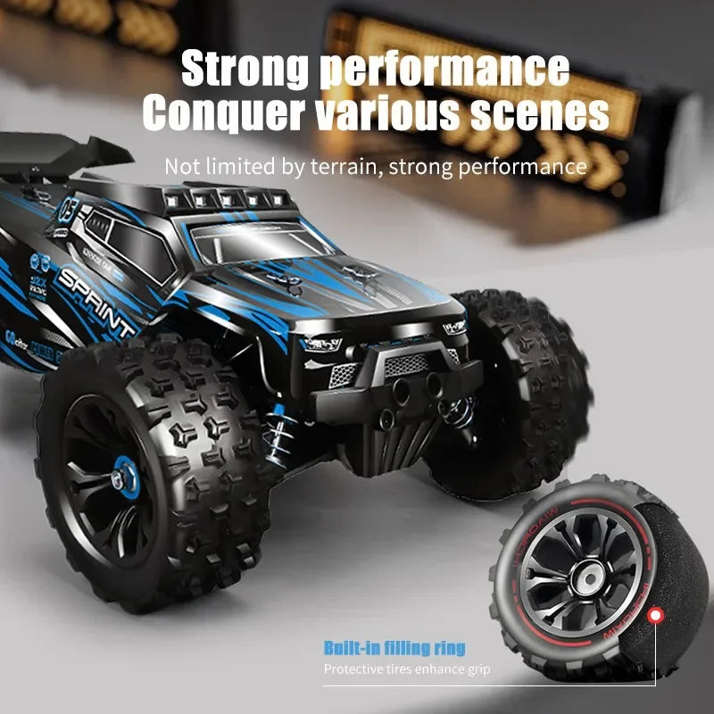 4WD RC Monster Truck 1:16 85KM/H LED | High Speed Drift 4x4 vs WLtoys 124017