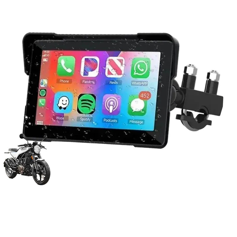 Jansite 5"/7" Motorcycle GPS DVR CarPlay | IPX7 Waterproof Wireless Android Auto