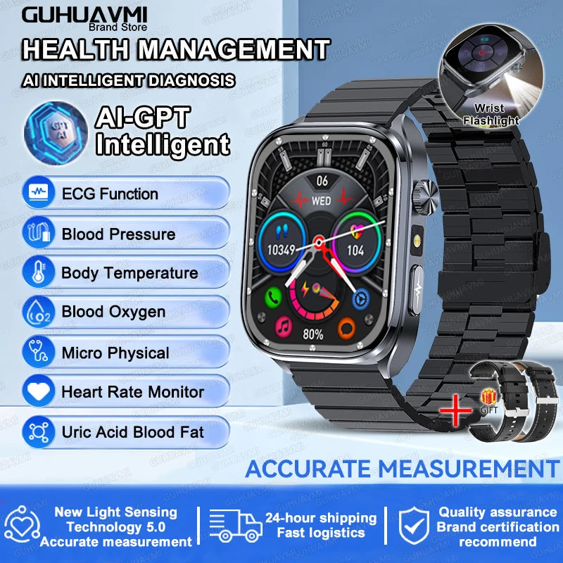 2025 ECG Smart Watch | Heart Health Blood Lipid Blood Pressure BT Call Analysis