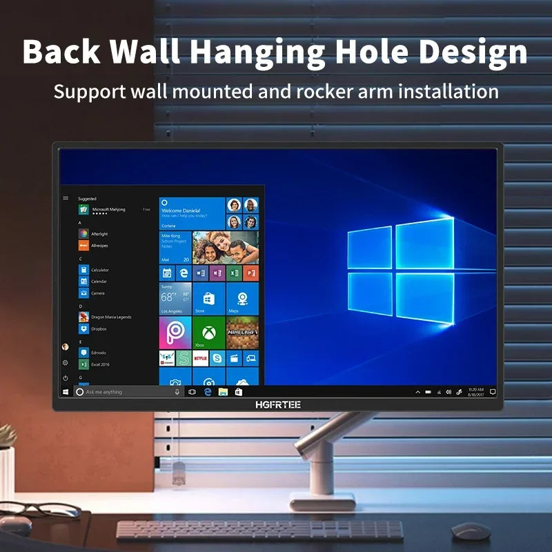 HGFRTEE 18.5" Portable Monitor 120Hz | 100% RGB ADS-IPS HDR VESA Laptop Extended