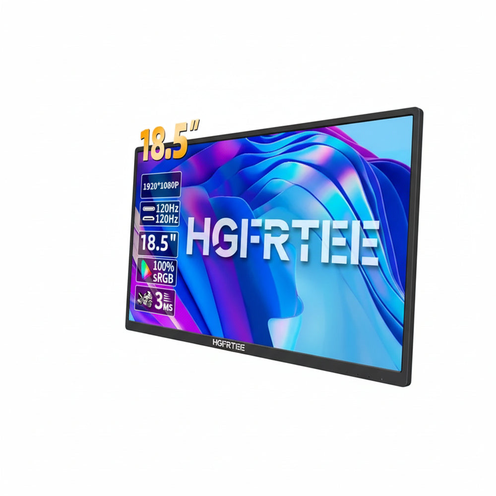 HGFRTEE 18.5" Portable Monitor 120Hz | 100% RGB ADS-IPS HDR VESA Laptop Extended