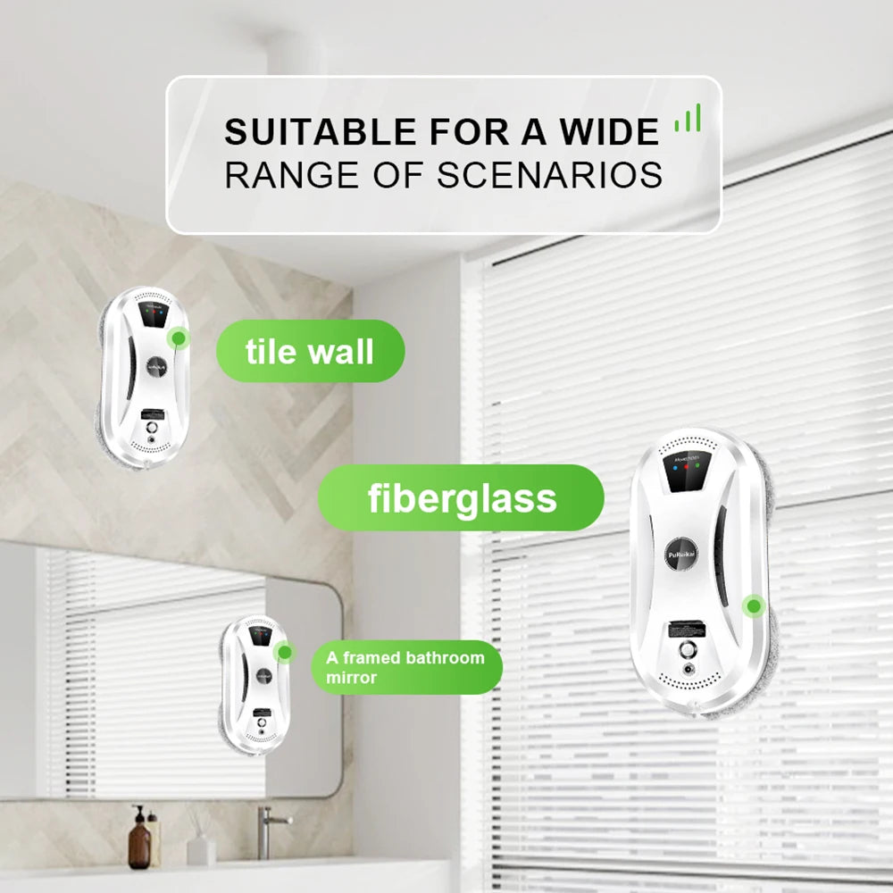PuRuiKai Window Cleaning Robot | High Suction Anti-Fall Electric Remote Control