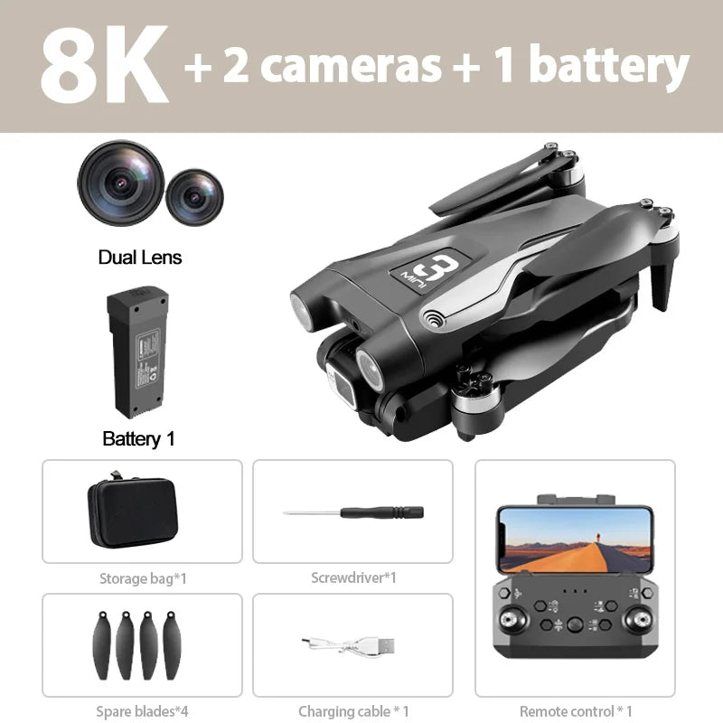 Lenovo Z908 Pro/MAX Drone 4K/8K GPS | Optical Flow 3-Side Obstacle Avoidance