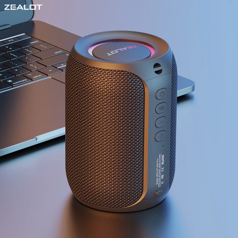 Zealot S32 PRO Bluetooth Speaker | LED Light Waterproof Subwoofer Outdoor Bass