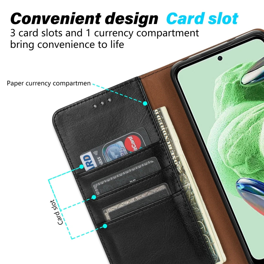 ZZXX Magnetic Leather Wallet Case | Xiaomi Redmi Note 12 Pro 11 10S POCO X5 12T