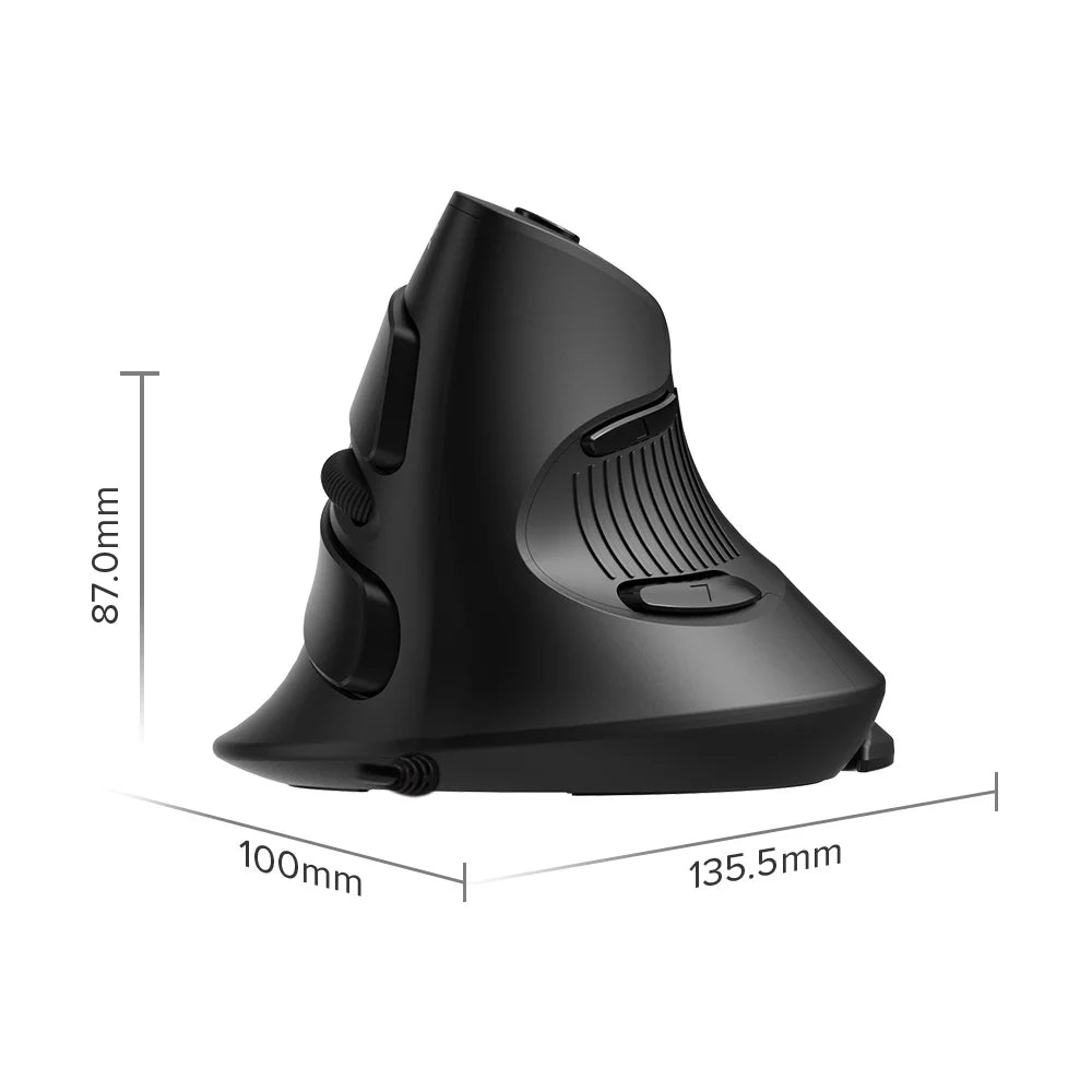 Delux M618 BU Ergonomic Vertical Mouse | 6 Buttons 800/1200/1600 DPI + Wrist Mat