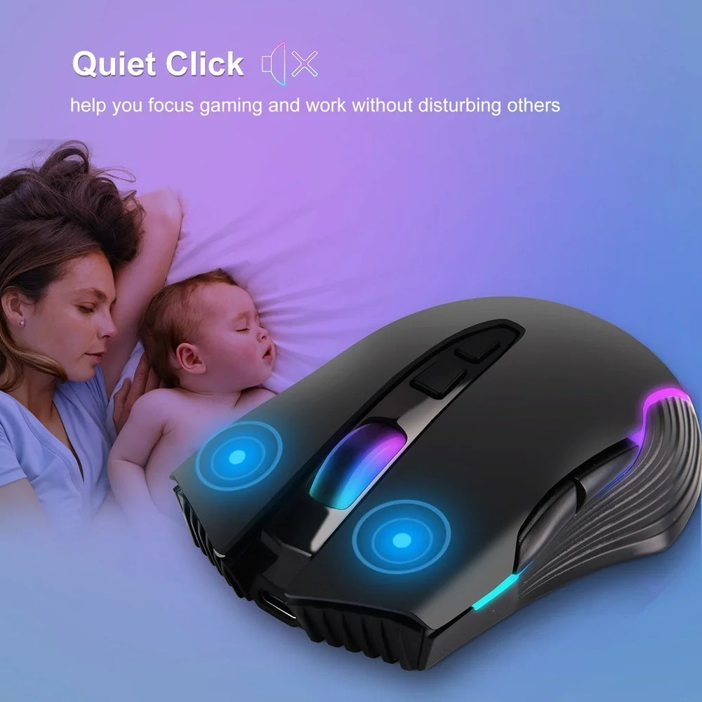 JOMAA Silent Wireless Mouse Type-C 2.4G | Rechargeable Plug-and-Play MacBook