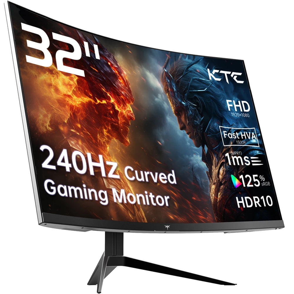 KTC 32" 240Hz Curved Gaming Monitor 1500R | 1080P 125% sRGB 1ms FreeSync G-Sync HDR10