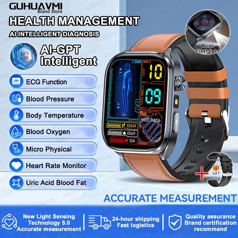 2025 ECG Smart Watch | Heart Health Blood Lipid Blood Pressure BT Call Analysis