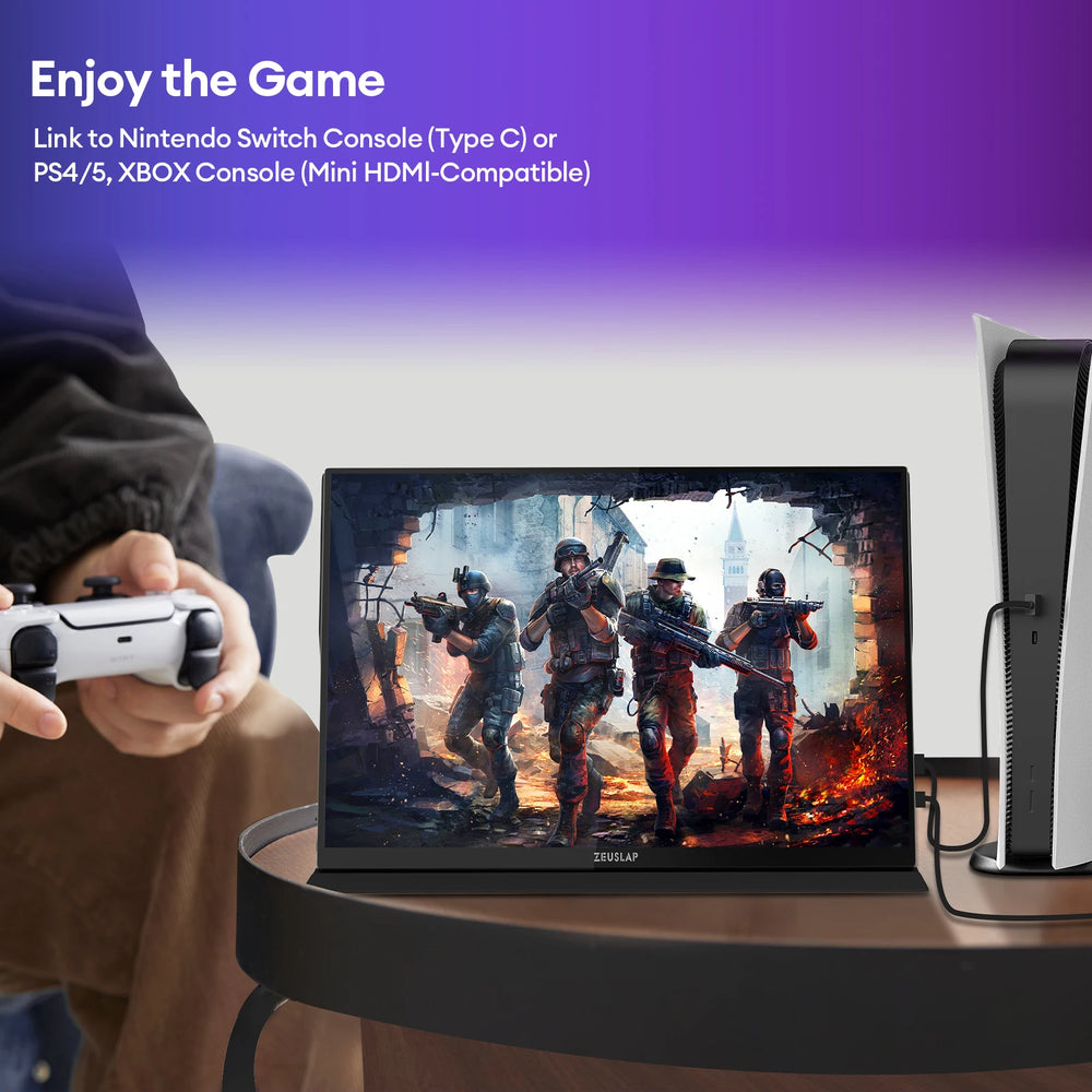 ZEUSLAP 16" 2.5K 144Hz Touch Portable Monitor | 2560×1600 100% sRGB 500cd/m²