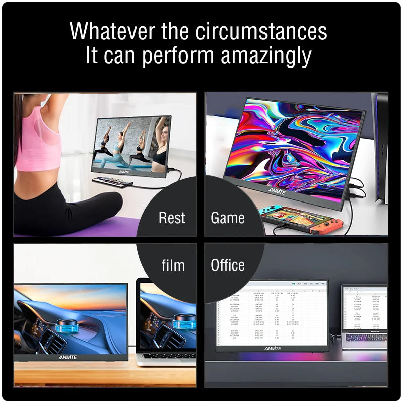 Anmite 14" Portable Touch/Non-Touch Monitor | Gaming Xbox PS4/5 Switch Laptop