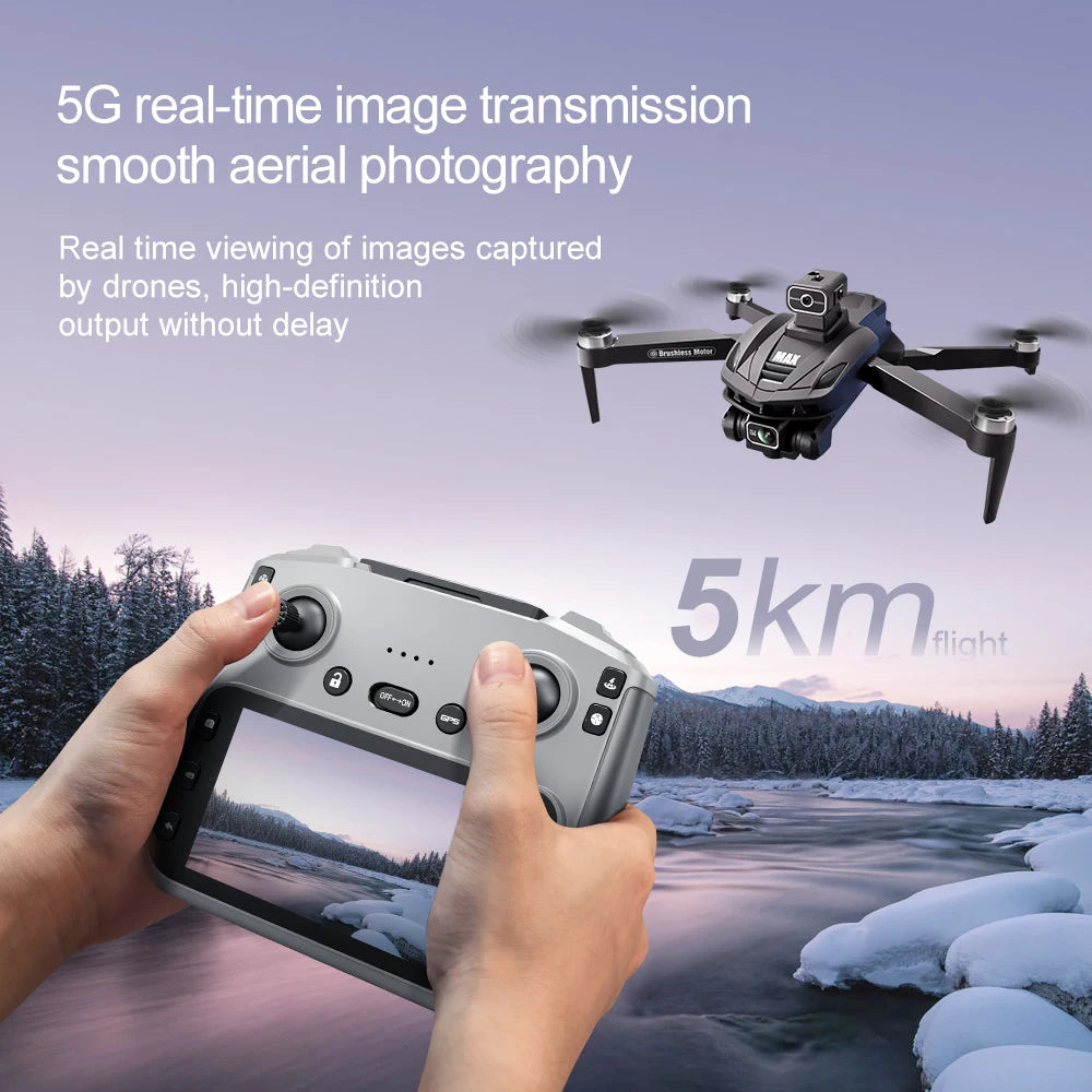 V168 Pro MAX GPS Drone 8K Brushless | 360° Obstacle Avoidance 5G FPV Large Screen